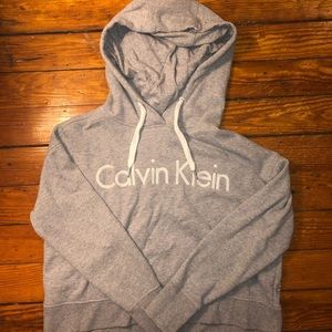Calvin Klein Grey Cropped Hoodie